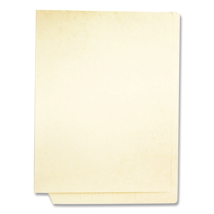 End Tab Fastener Folders, Straight Tab, Expands 0.75", 2 Vertical/Horizontal Fasteners, Letter Size, Manila, 250/Box