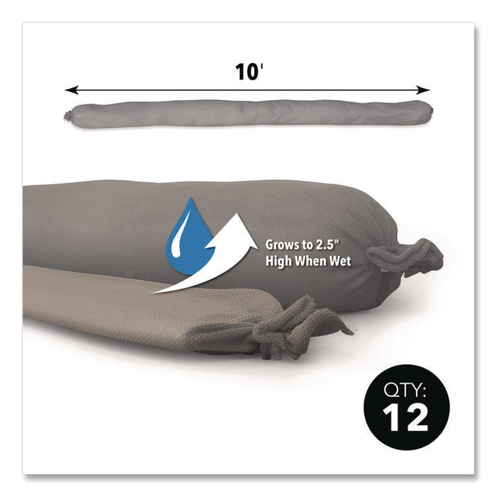 Water Dams, 2.5" x 10 ft x 2.5", Gray, 12/Box
