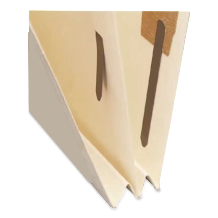 Heavy-Duty End Tab Classification Folders, Straight Tab, Expands 2", 1 Divider, 4 Fasteners, Letter Size, Manila, 125/Box
