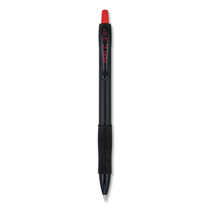 G2 Edge Premium Gel Roller Pen, Retractable, Fine 0.7 mm, Red Ink, Black/Red Barrel, Dozen