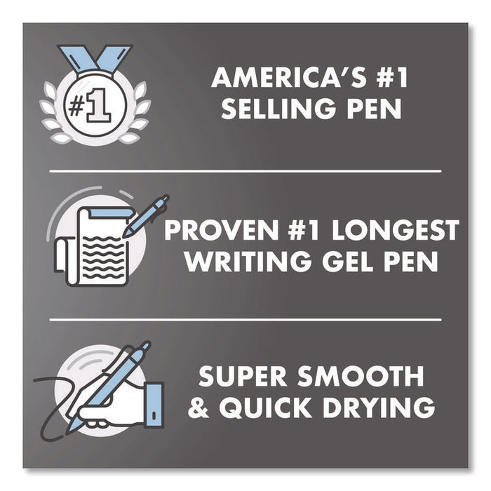 G2 Edge Premium Gel Roller Pen, Retractable, Fine 0.7 mm, Red Ink, Black/Red Barrel, Dozen