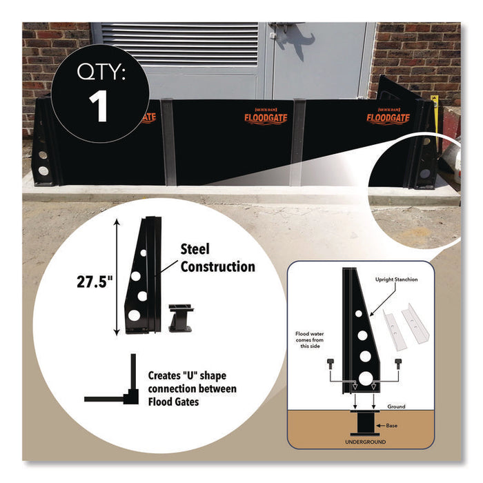 Flood Gate 3-Way Stanchion Set, 11" x 36" x 7"