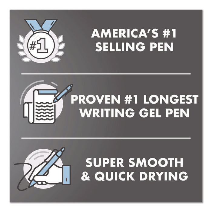 G2 Edge Premium Gel Roller Pen, Retractable, Fine 0.7 mm, Black Ink, White Barrel, Dozen