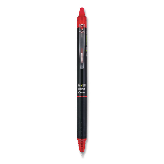 Frixion Synergy Clicker Erasable Gel Pen, Retractable, Extra Fine 0.5 mm, Red Ink, Black/Red Barrel, Dozen