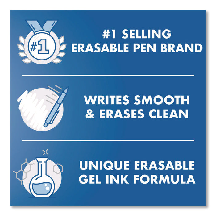 Frixion Synergy Clicker Erasable Gel Pen, Retractable, Extra Fine 0.5 mm, Red Ink, Black/Red Barrel, Dozen