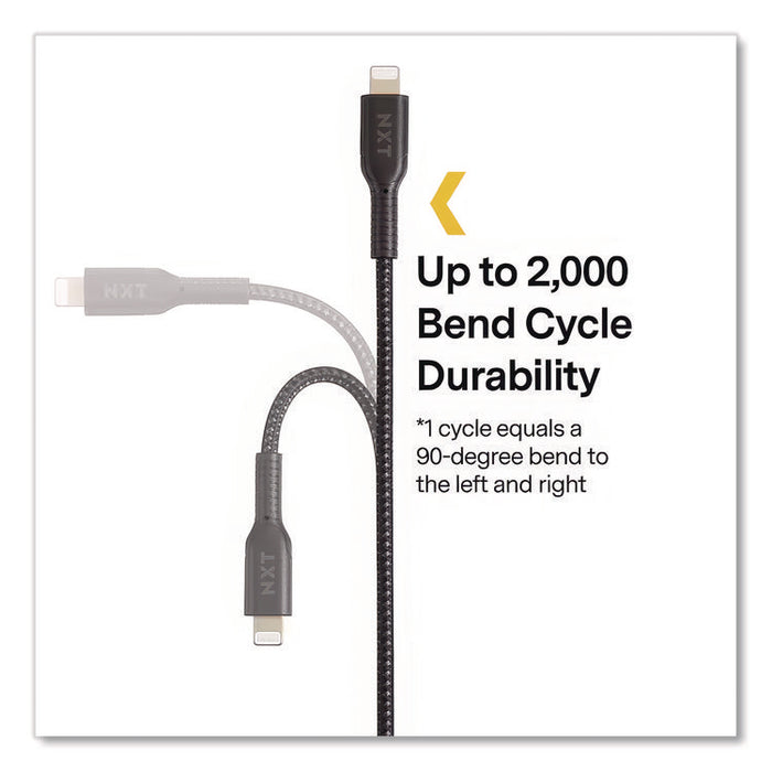 Braided Apple Lightning Cable to USB-A Cable, 4 ft, Black