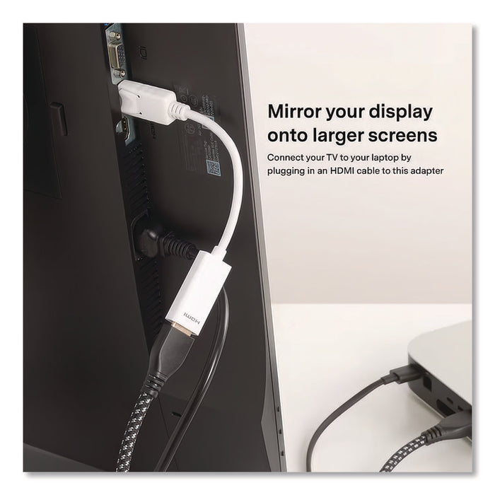 DisplayPort to HDMI Adapter, 6", White