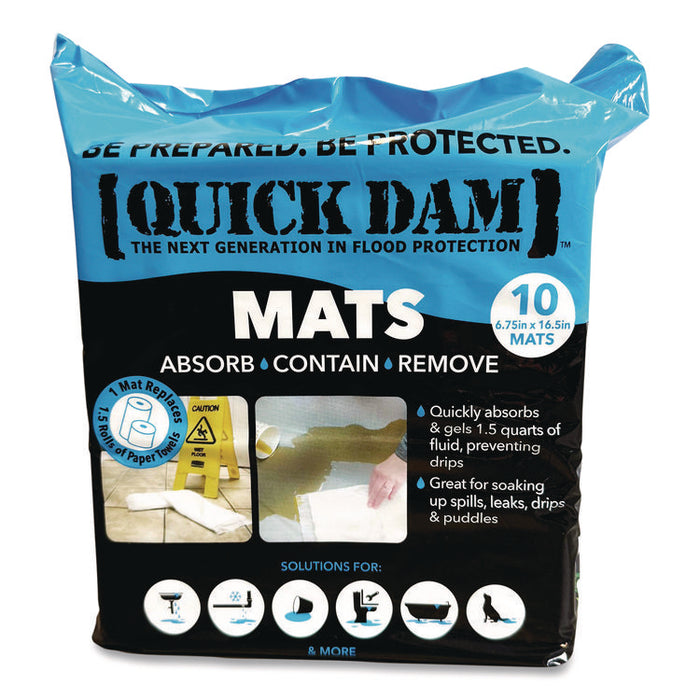 Super Absorbent Mats, 1.5 qt, 7 x 14, 10/Pack