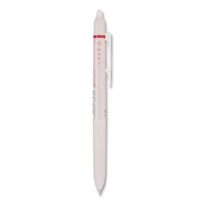 Frixion Waai Erasable Gel Pen, Retractable, Extra Fine 0.5 mm, Cherry Ink, Beige/Cherry Barrel, Dozen
