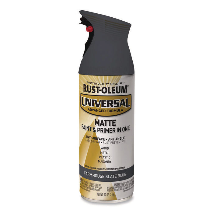 Universal Premium Spray Paint, Matte Slate Blue, 12 oz Aerosol Can, 6/Carton