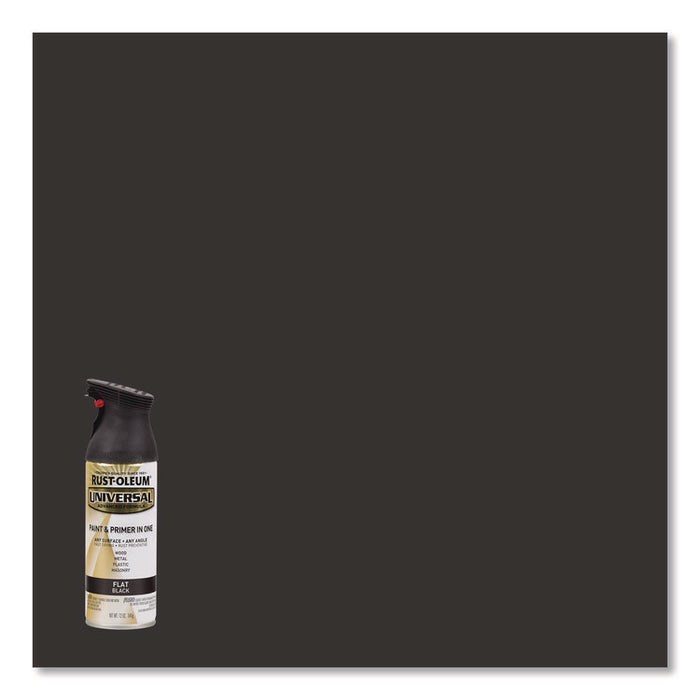 Universal Premium Spray Paint, Flat Black, 12 oz Aerosol Can, 6/Carton