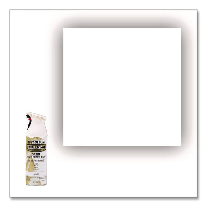 Universal Premium Spray Paint, Satin White, 12 oz Aerosol Can, 6/Carton