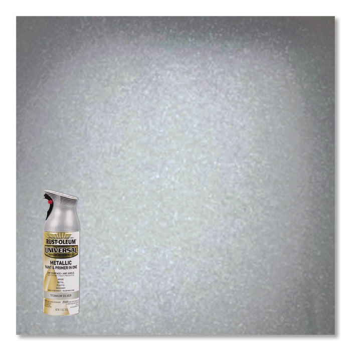 Universal Premium Spray Paint, Metallic Silver, 12 oz Aerosol Can, 6/Carton