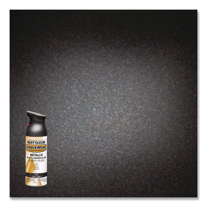Universal Premium Spray Paint, Flat Iron, 12 oz Aerosol Can, 6/Carton