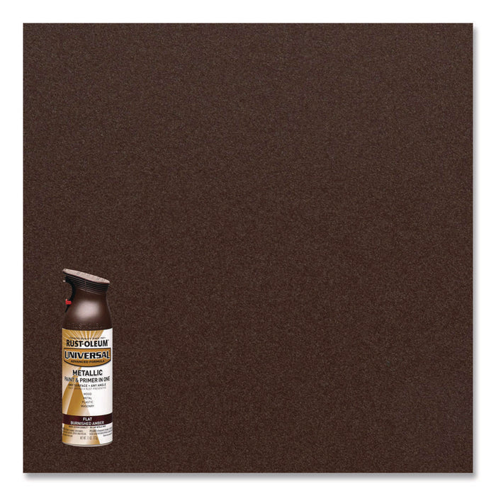 Universal Premium Spray Paint, Flat Amber, 12 oz Aerosol Can