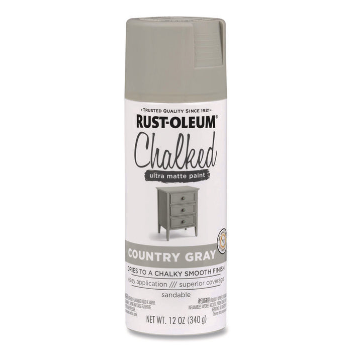 Ultra Matte Chalked Paint, Matte Country Gray, 12 oz Aerosol Can, 6/Carton