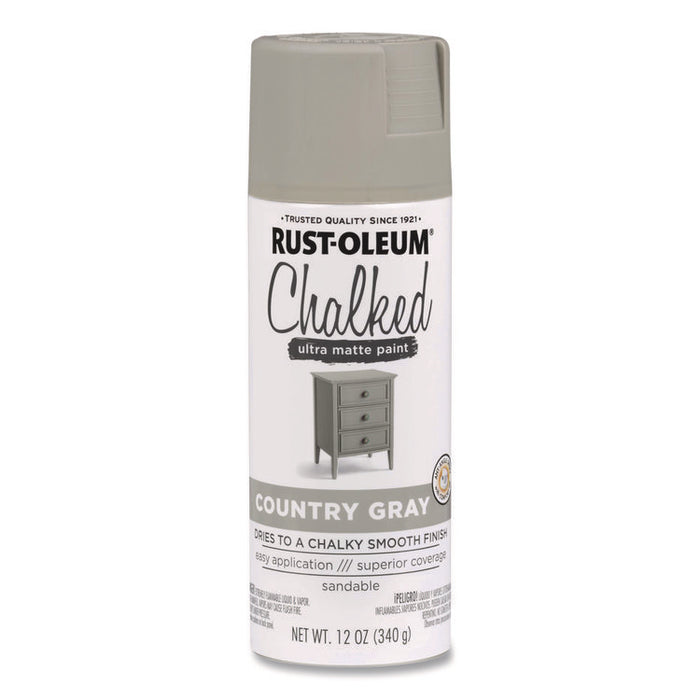 Ultra Matte Chalked Paint, Matte Country Gray, 12 oz Aerosol Can