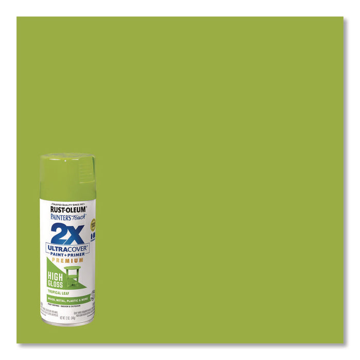 Painter's Touch 2X Ultra Cover Spray Paint, High Gloss Tropical Leaf, 12 oz Aerosol Can