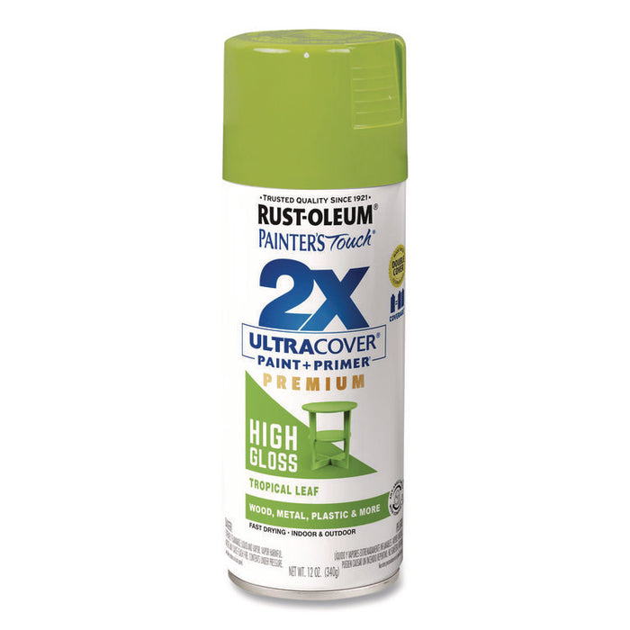 Painter's Touch 2X Ultra Cover Spray Paint, High Gloss Tropical Leaf, 12 oz Aerosol Can
