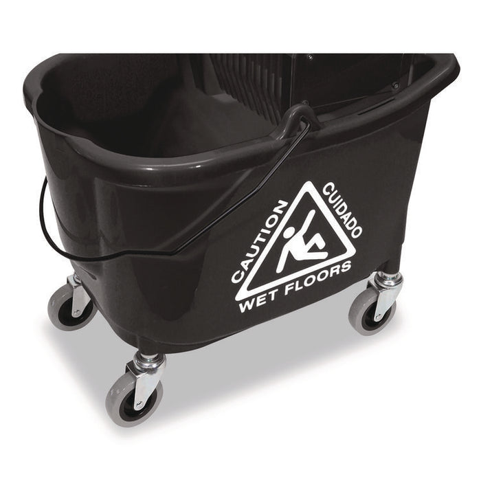 Premier Downpress Mop Bucket and Wringer, 32 to 35 qt, Black