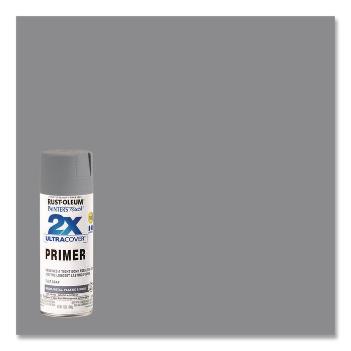 Painter's Touch 2X Ultra Cover Spray Paint, Flat Gray, 12 oz Aerosol Can
