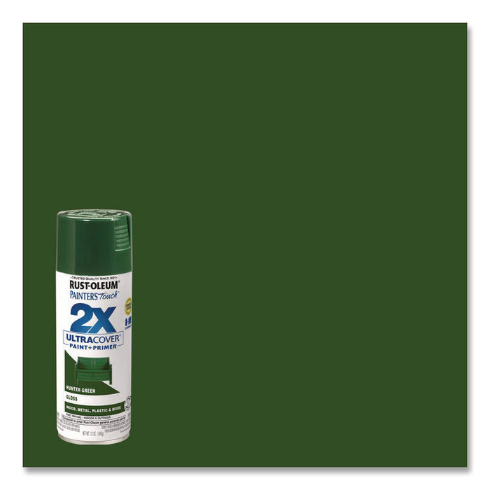 Painter's Touch 2X Ultra Cover Spray Paint, Gloss Hunter Green, 12 oz Aerosol Can