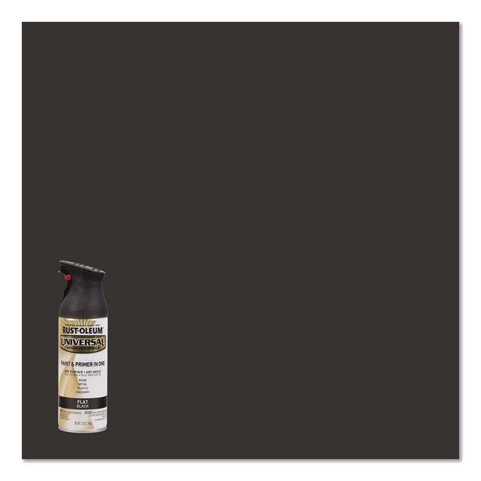 Universal Premium Spray Paint, Flat Black, 12 oz Aerosol Can