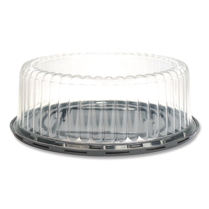 Bakery Containers, 9" Cake Container, 11.2" Diameter x 3.5" h, Black/Clear, 50/Carton