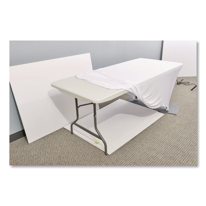 iGear Fabric Table Cover, Polyester/Spandex, 30" x 72", White