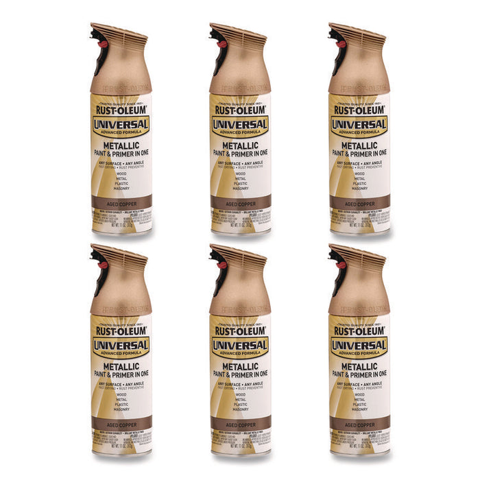 Universal Premium Spray Paint, Aged Copper, 12 oz Aerosol Can, 6/Carton