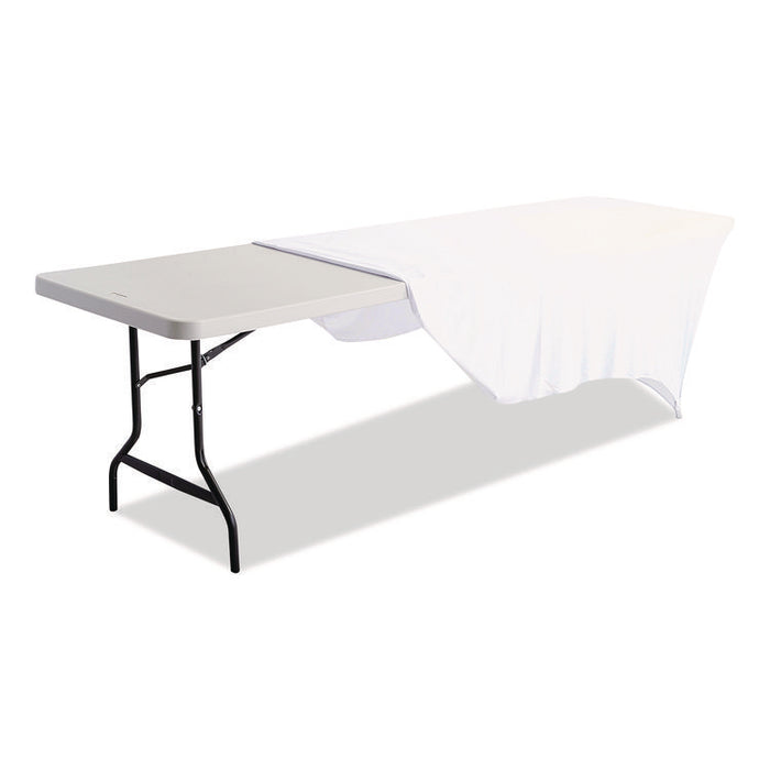 iGear Fabric Table Cover, Polyester/Spandex, 30" x 96", White