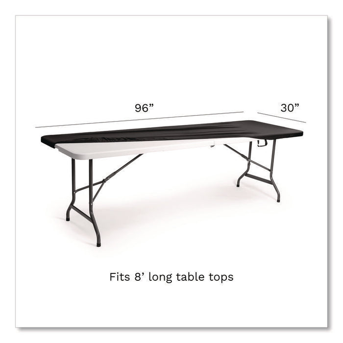 iGear Fabric Table Top Cap Cover, Polyester/Spandex, 30" x 96", Black