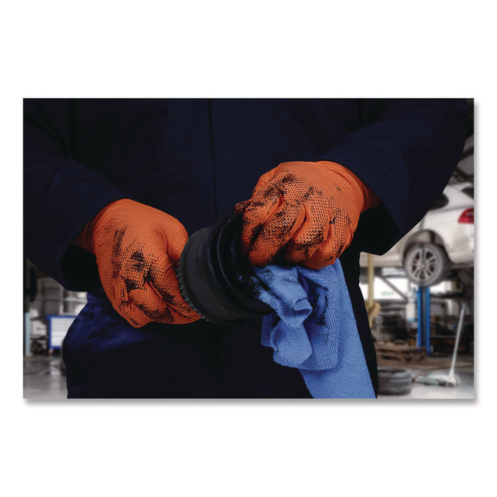 Ultra Industrial Flock-Lined Nitrile Disposable Gloves, XX-Large, 8 mil Thick, 9.06" Long, Orange, 50/Box, 10 Boxes/Carton