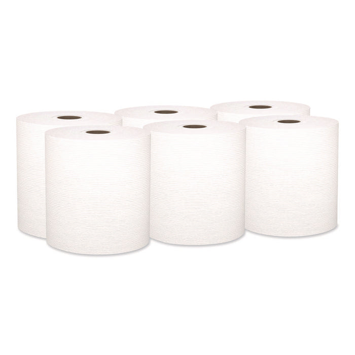 Universal Hard Roll Paper Towels with Premium Absorbency Pockets, 1-Ply, 8" x 600 ft, 1.75" Core, White, 6 Rolls/Carton