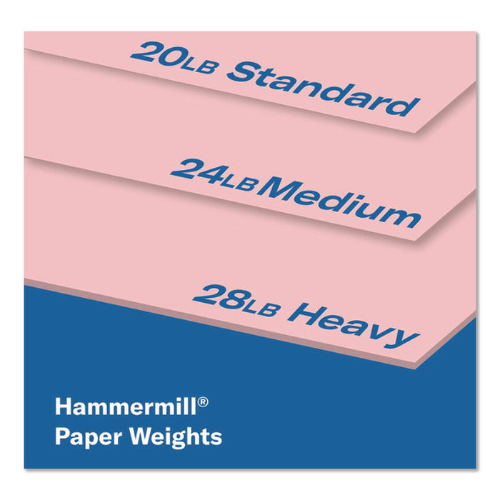 Fore Multipurpose Print Paper, 20 lb Bond Weight, 8.5 x 14, Pink, 500/Ream