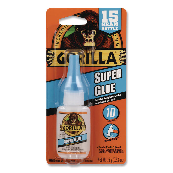 Super Glue, 0.53 oz, Dries Clear, 4/Carton