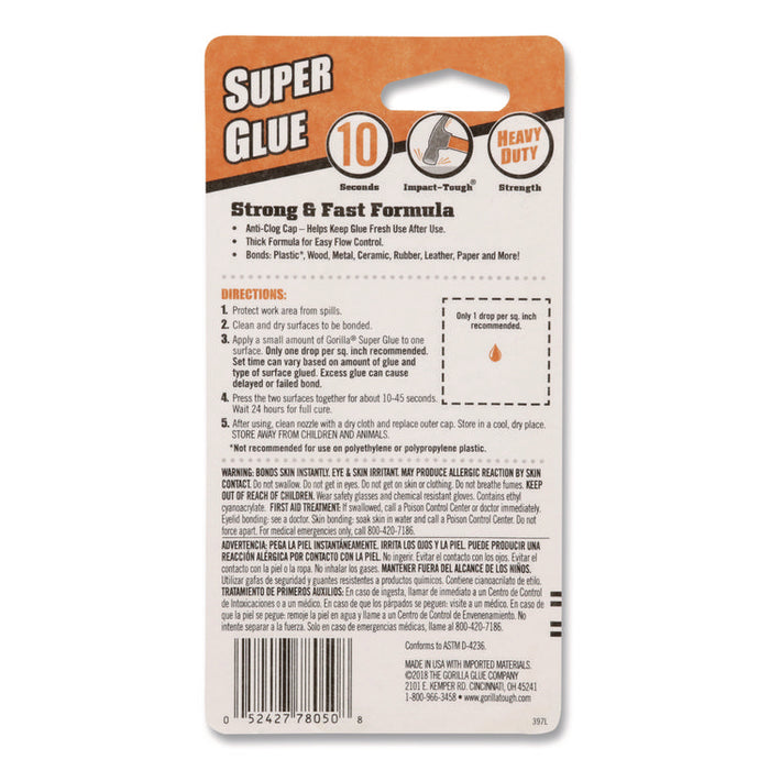 Super Glue, 0.53 oz Bottle, Dries Clear