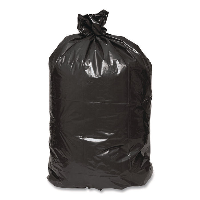 Linear Low Density Recycled Can Liners, 60 Gallon, 1.65 mil, 38" x 58", Black, 10 Bags/Roll, 10 Rolls/Carton