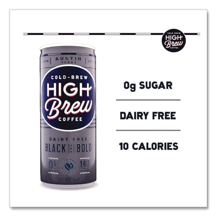 Cold Brew Coffee + Protein, Black and Bold, 8 oz Can, 12/Pack