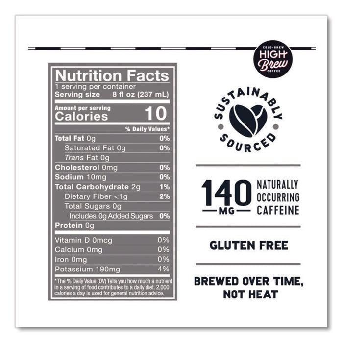 Cold Brew Coffee + Protein, Black and Bold, 8 oz Can, 12/Pack