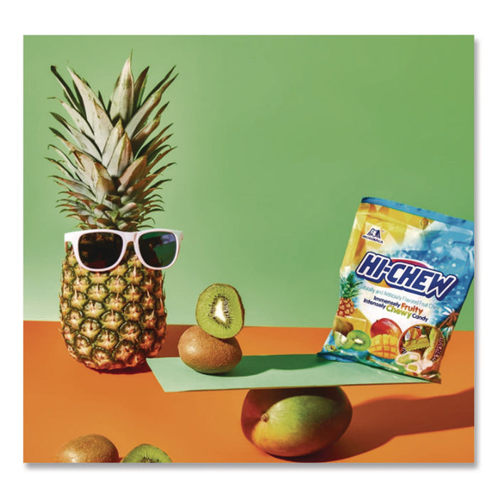 Fruit Chews, Tropical, Peg Bag 3.53 oz, 6/Carton