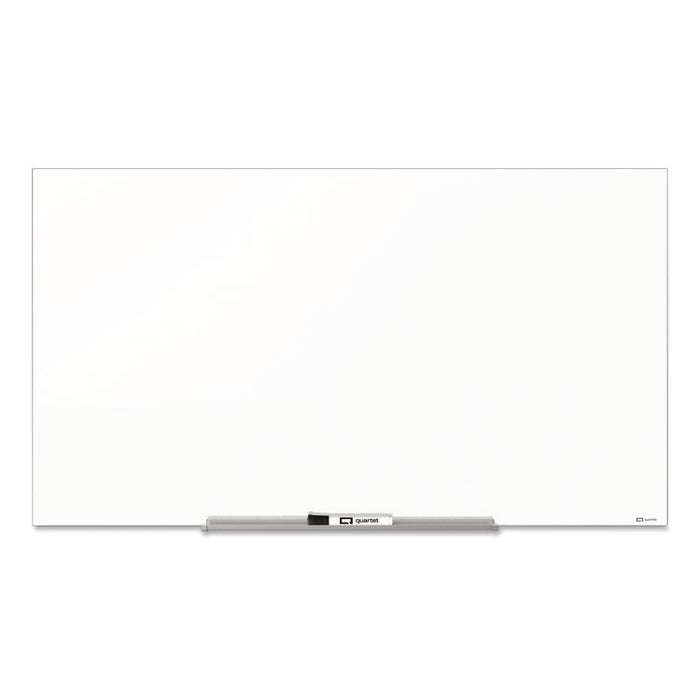 InvisaMount Magnetic Glass Marker Board, 85" x 48", White Surface