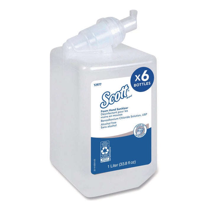 Essential Alcohol-Free Foam Hand Sanitizer, 1,000 mL Cassette, Unscented, 6/Carton