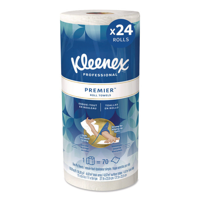 Premiere Kitchen Roll Towels, 1-Ply, 11 x 9.4, White, 70/Roll, 24 Rolls/Carton
