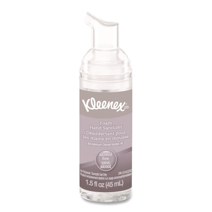 Alcohol-Free Foam Hand Sanitizer, 1.5 oz Pump Bottle, Unscented, 24/Carton