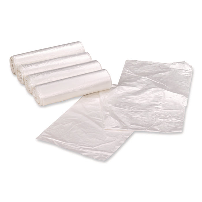 Linear Low Density Clear Recycled Can Liners, 33 gal, 1.25 mil, 33" x 39", Clear, 10 Bags/Roll, 10 Rolls/Carton