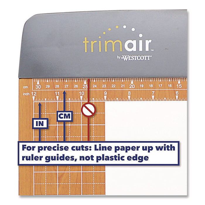 TrimAir Guillotine Paper Cutter with Anti-Microbial Protection, 30 Sheets, 15" Cut Length, 14 x 22