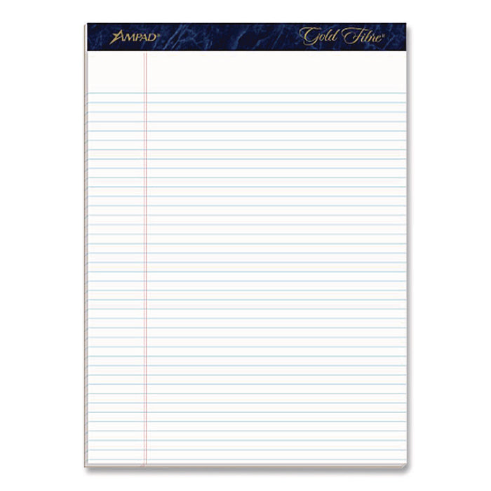 Gold Fibre Writing Pads, Narrow Rule, (50) White 8.5 x 11 Sheets, Dozen
