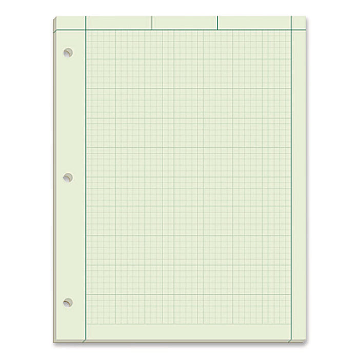 Evidence Engineer's Computation Pad, Quadrille Rule (5 sq/in, 1 sq/in), (100) Green-Tint 8.5 x 11 Sheets