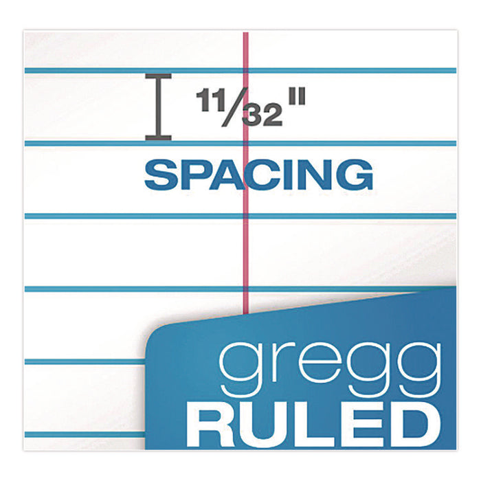 Steno Pads, White Cover, Gregg Rule, (60) Green-Tint 6 x 9 Sheets
